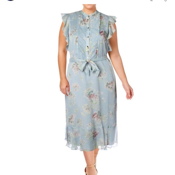 Lauren Ralph Lauren Janevra Chiffon Dress Tiered Size 6 - Picture 3 of 10